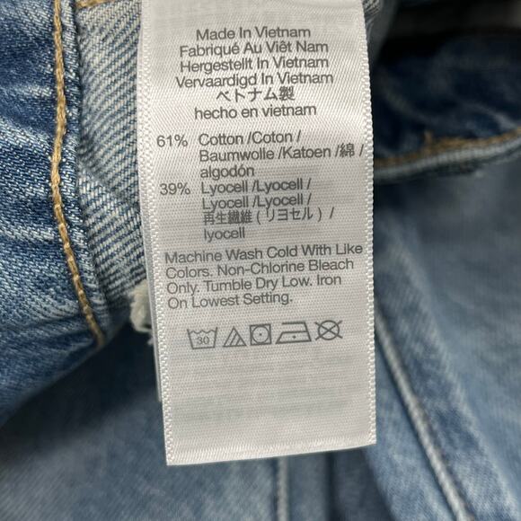 Madewell Wide Leg Sweep Trouser Relaxed Long Inseam High Rise Denim Jeans 23 - Picture 5 of 8